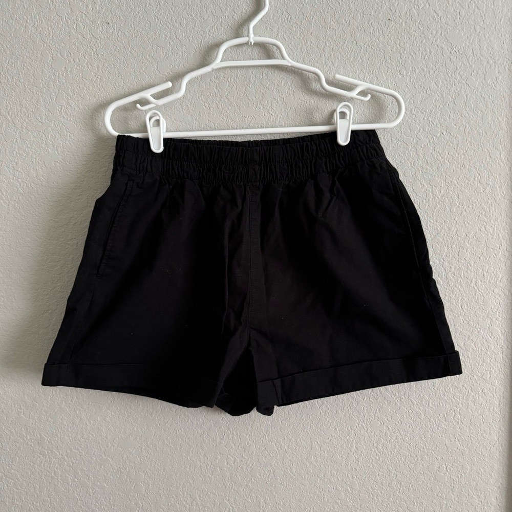 Garage Pull On Black Chino Khaki Shorts
